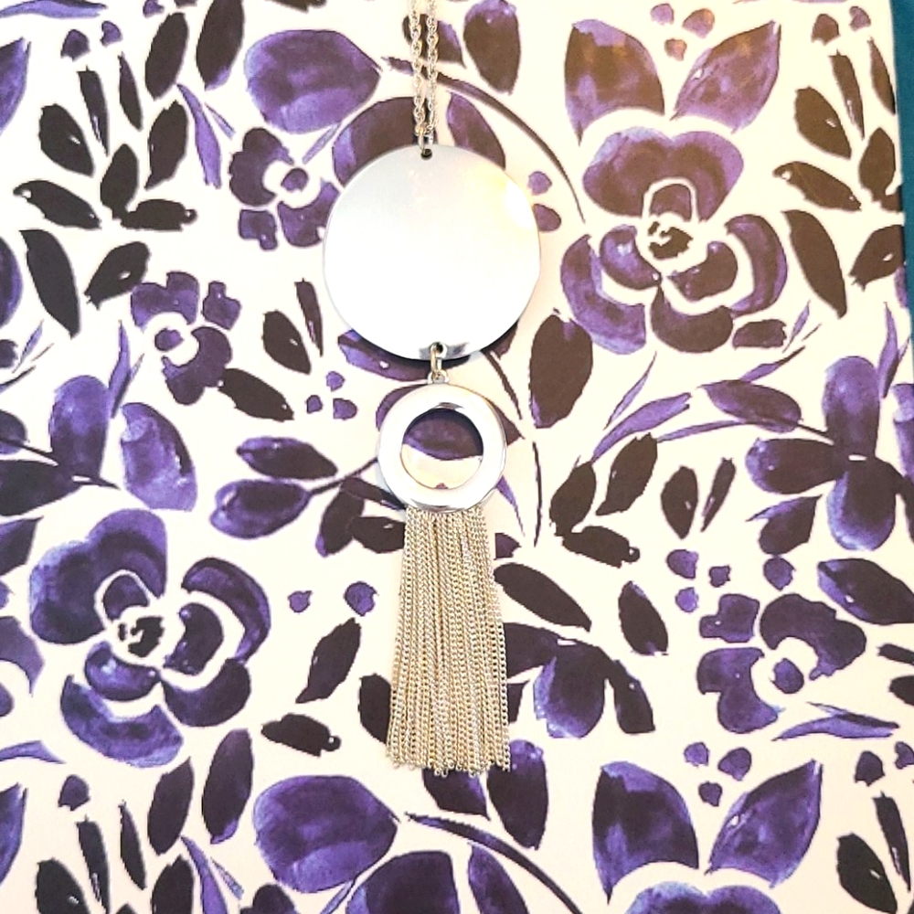 Reversible Silver Dangling Necklace